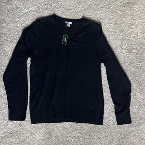 Women’s LL Bean V-Neck Sweater in Navy Blue-NWT